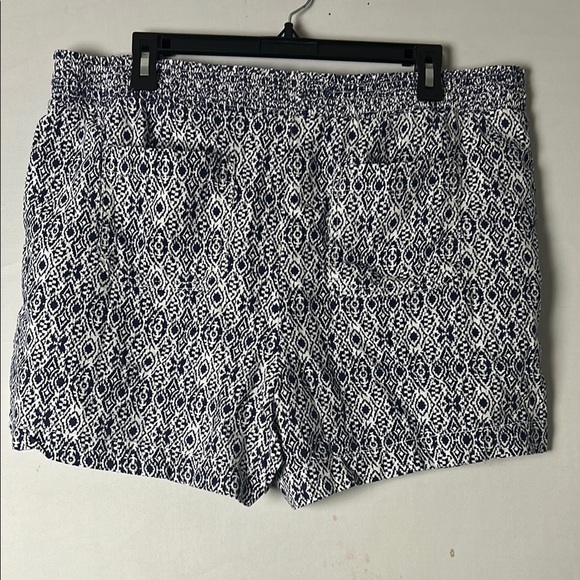 BRIGGS Blue White Print Lounge Linen Shorts Size XXL Women’s 4 Pockets - Picture 4 of 7